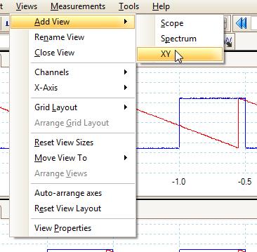 6 XY mode You can view Lissajous figures in XY mode, and plot two channels against each other instead of having voltage versus time.