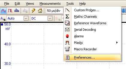 19 Preferences The Preferences section allows you to set options for the PicoScope software.