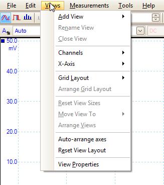 The first image below shows the Views menu being accessed from the toolbar, while the image on the right is the result of right-clicking.