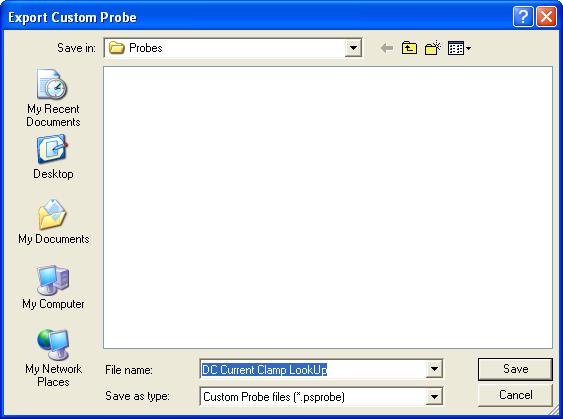 8.1.3 Importing and exporting a probe To save a probe, highlight the required probe and then click on the Export button.