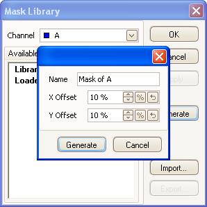 This will bring up a window where the name of the mask can be defined and how much clearance in the X and Y directions is required by using the up and