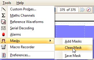 The file format is.mask and by default the location is selected is the Waveforms document under My Documents.