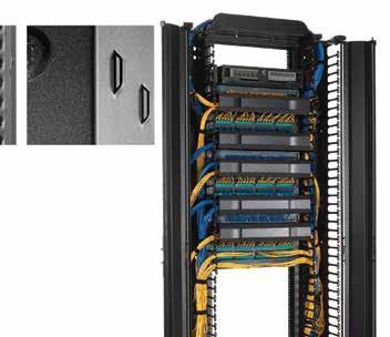 INDUSTRY STANDARDS EIA 310-D APPLICATION Available in single- and double-sided models, this vertical cable manager mounts on the sides of or between - and 4-post open frame racks.