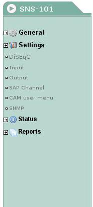 Chapter Two - SNS-101 Streamer Settings In this Chapter DiSEqC Configuration Input