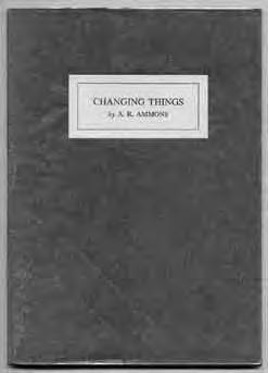 Changing Things. [Winston-Salem]: Palaemon Press (1981). First edition. Fine in wrappers and fine dustwrapper with applied label (and tiny crease on the front flap).