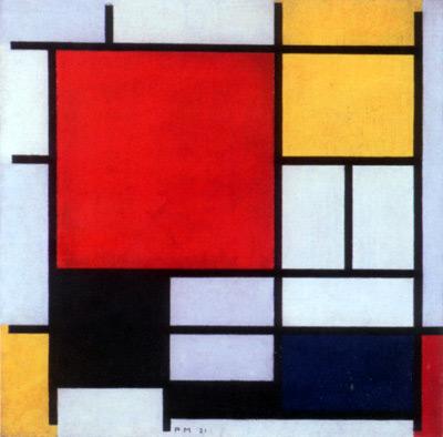 Prikaz 55: Piet Mondrian, Kompozicija z rdečo, rumeno, modro in črno (Composition with Red, Yellow, Blue and Black), 1921, 59.5x59.