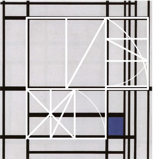 Prikaz 63: Piet Mondrian, Kompozicija z modro (Composition with Blue), 1937, 80x77 cm, olje na