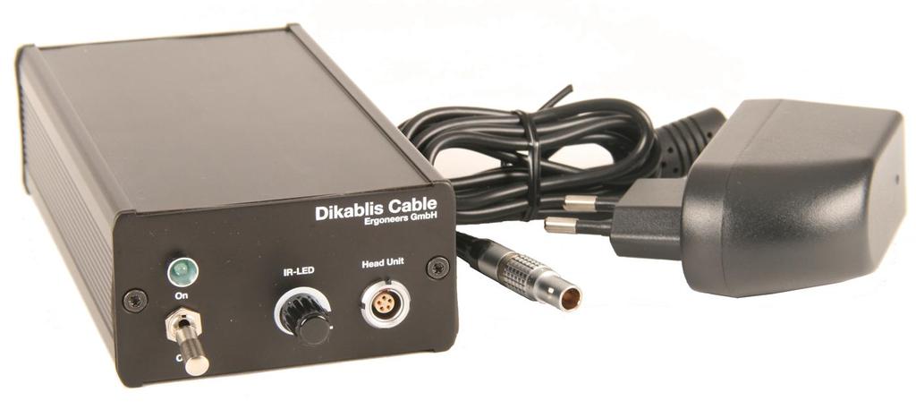 Dikablis Cable - Cable Box 3.5 Dikablis Cable 3.5.1 Cable Box The cable box contains the Dikablis Cable electronic components and is shown together with the mains adapter in Figure 3-18.
