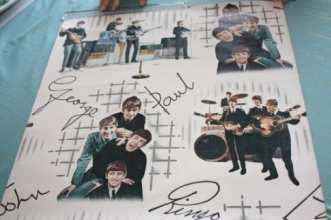 $150 #195 Original Beatles wallpaper measures 21"x21" with same