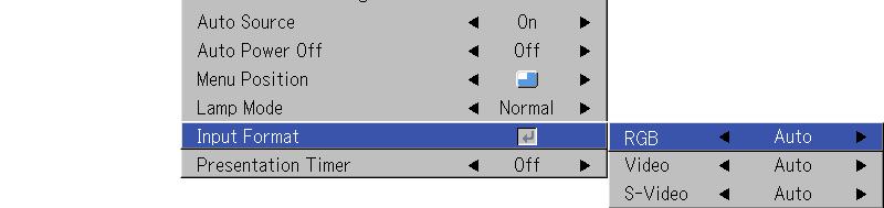 FREEZE MUTE TIMER Selection of the Item Name 4 Press the SELECT () button to align the cursor with the item name LASER VIDEO VIDEO UICK UICK FREEZE MUTE R-CLICK/ TIMER FREEZE MUTE ECO 1 2 3 4 ASPECT
