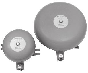 Adaptabel AC Single Stroke Bells Explosionproof, NEMA Type 4 332EX Series > 6" and 10" gong sizes > Low power drain for efficient operation over long wire runs > Completely assembled > Weatherproof