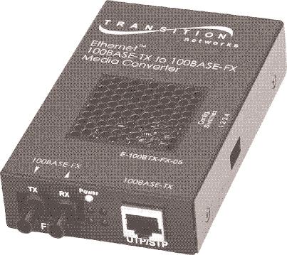 The E- 100BTX-FX-05 series media converters include both standard temperature models and extended temperature models.