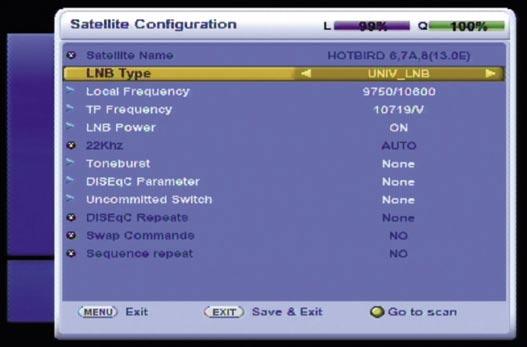 Satellite Configuration were busy, so there should be something new! Ok, here we can select all the screen parameters, like aspect ratio, TV system, Dolby, Scart, HDMI and S/PDIF output formats.