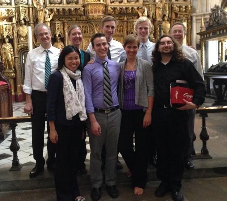 All services (Evensong and Sunday Eucharist) were led by our IU student team of conductors and organists, working with a choir of 45 superb choral singers from all over America.