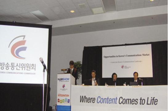 4) Attendance to NAB 2011 and operating Korea promotion hall The KCC promoted the superiority of Korea s broadcasting and telecommunications services and supported overseas advancement of Korean