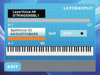 KEYBOARD VOICES DUET With the duet feature engaged the keyboard is divided into two sections that play the same notes.