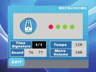 AUTO ACCOMPANIMENT METRONOME The built in metronome is a timing device. It is used as reference to aid with practice or performance. 1.Press the METRONOME button to engage the metronome feature.