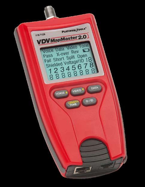 Voice, Data, Video + Length Instruction Sheet: P/N T9 GENERAL SPECIFICATIONS The Platinum Tools, VDV MapMaster.0 is a portable voice-data-video cable tester with length measurement.