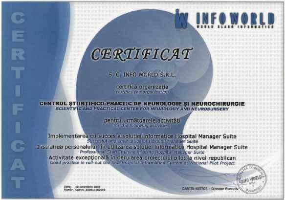 Certificate de înregistrare şi implementare a Sistemului Informaţional Medical Anexa 5 Fig. A5.1.
