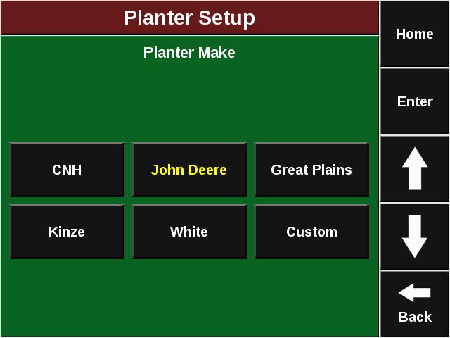 The Effective Row Spacing and Effective Planter width are both automatically displayed from the Planter