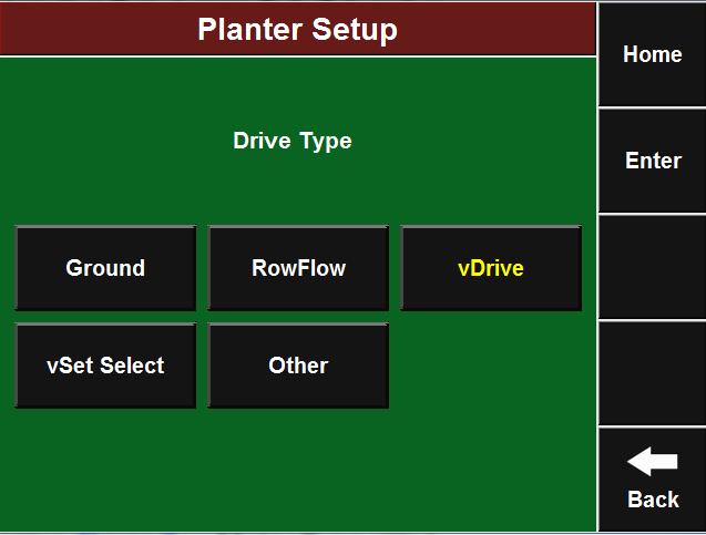 Note: Selecting the drive type will enable control products to configure.