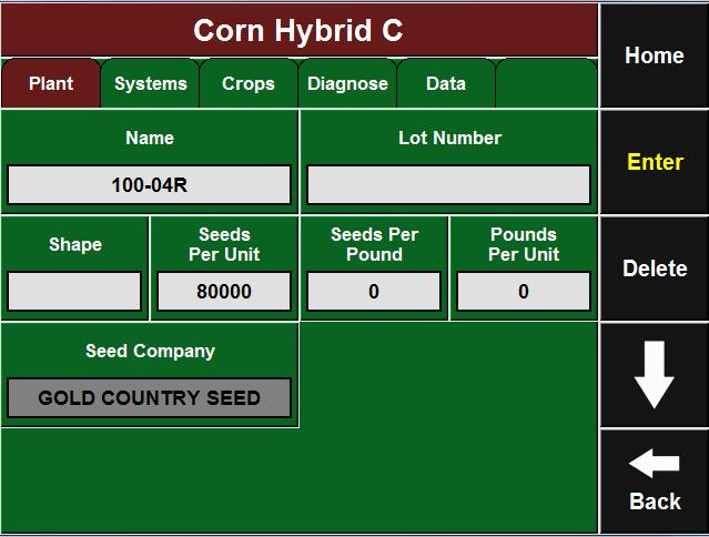 Note: To add a new Hybrid/Variety to the list, Select Add Hybrid/Variety.