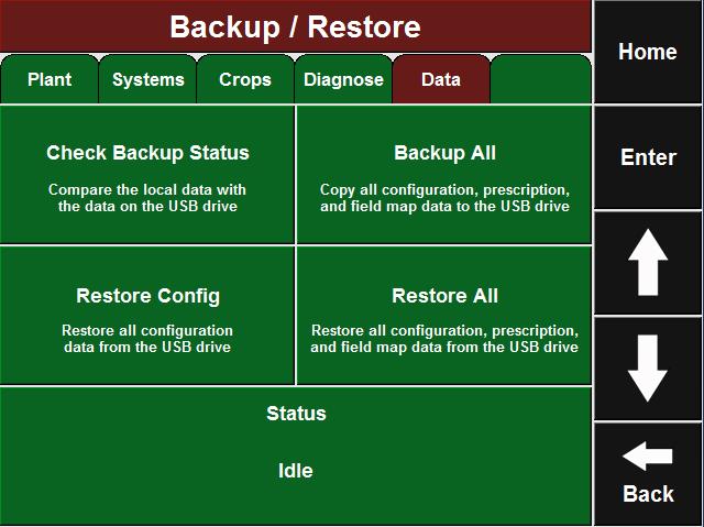Backup/Restore This tool backs up all data and configuration files on the monitor to a USB drive using the Backup All feature.