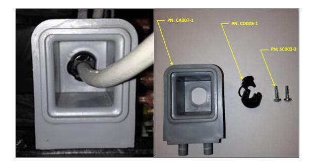 Power Cord Cabinet Receptacle, Strain Relief, and Screws for NewLife Units The power cord cabinet receptacle, strain relief, and screws are the same for all NewLife units and be ordered using the
