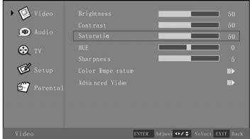 Press the Menu button to exit the OSD Menu, or press Exit to select another OSD submenu. Adjustment of Sharpness (inactive for VGA) 1.