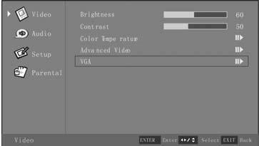 Table of Advanced Video Adjustment Settings Setting Options Description DNR Off, Low, Medium, Strong, Auto Select to control the sharpness and noise reduction.