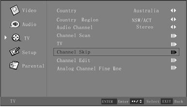 Channel Block, Channel Skip), is deleted when performing this scan.