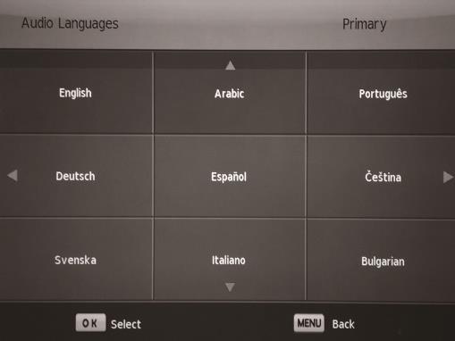 Audio Languages Allows the Primary Audio language to be