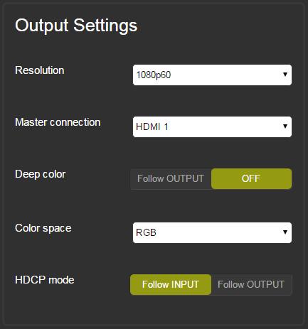 9.5 Output Settings Page The output Settings pages enables to define output parameters: Figure 42: