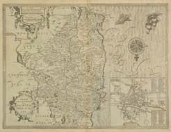 Chiswell, circa 1676, uncoloured engraved map, inset town plan of Hereford, some staining, 385 x 510mm, English text on verso, together with, Rutlandshire with Oukham and Stanford her bordering
