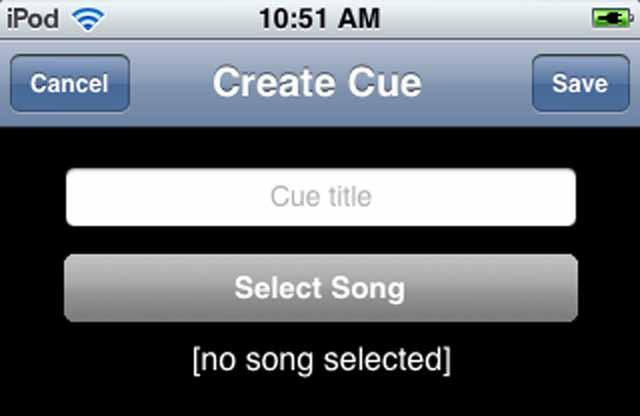 Find the song from your library that you want linked to your cue and