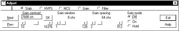 Acquisition Window Adjust Screen Acquisition Window Adjust Screen The following section describes those parameters for the DSA-2000 that can be ac - cessed from the acquisition win dows Adjust dialog