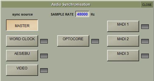 1.7 Audio Sync To access the Audio Sync Panel, touch the Setup Menu button, followed by Audio Sync.