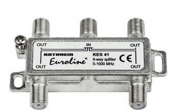 1 GHz Splitters and Taps KES 41, 4-way splitter KET 2116, 2-way tap Splitters up to 1 GHz Product Order No.