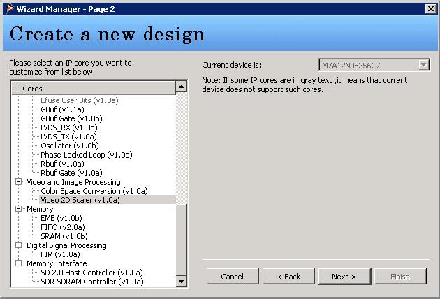 (1) Open wizard manager tool in Primace If the IP is first created, then choose create a new design, else if the IP is re-configured, then choose edit an existing design.