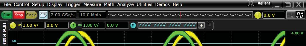 2 Using the Oscilloscope User Interface Overview With the user interface for the Infiniium oscilloscope, you can access all the configuration and measurement features of the oscilloscope through an