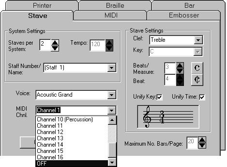 Getting Started with Toccata Play Back options You can control the music Playback with the Playback or Stop buttons Toccata normally plays back all Staves, for example Bass and Treble Clef, together,