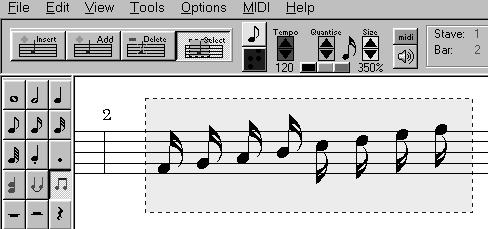 More complex Music Notation More complex Music Notation This section will cover the remaining notation topics, including Beaming, Tuplets, Dynamic Expression, Pedal Marks, Musical Repeats and direct