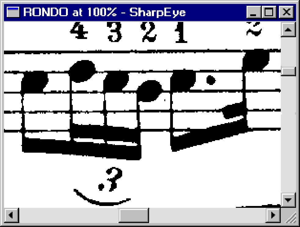 SharpEye Music Reader Overall Process Image And Music Windows There are two important windows in SharpEye, one that displays the input image and one which displays the music output.