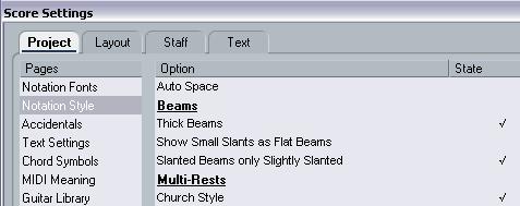 Beam appearance and slant settings Global settings Manual adjustment of beams For very detailed control you can manually adjust the beam slant: 1.