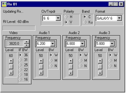 AUTOPILOT DLM SATELLITE DOWNLINK MANAGER USER GUIDE 13 CONTROLLING A SATELLITE RECEIVER 1. FROM THE STATUS WINDOW, Click on a Receiver Name to open the Receiver Control Window. 2.
