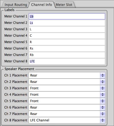 This can be achieved by re-routing the channel inputs in the meter settings Input Routing tab, as shown in the following screen shot. 4.