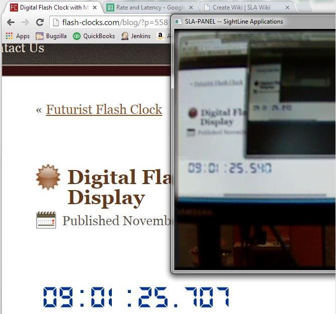 6.2 Online Millisecond Clock Latency Test 1. Use any online digital clock available on the web. 2. Stream network video and decode with Panel Plus. 3.