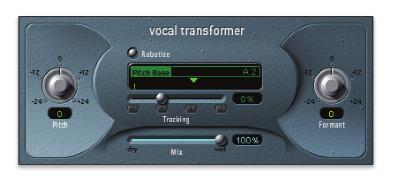 36 Special and Helper Plug-ins Vocal Transformer Change a vocal track into bird chirps or a robot voice with the Vocal Transformer.
