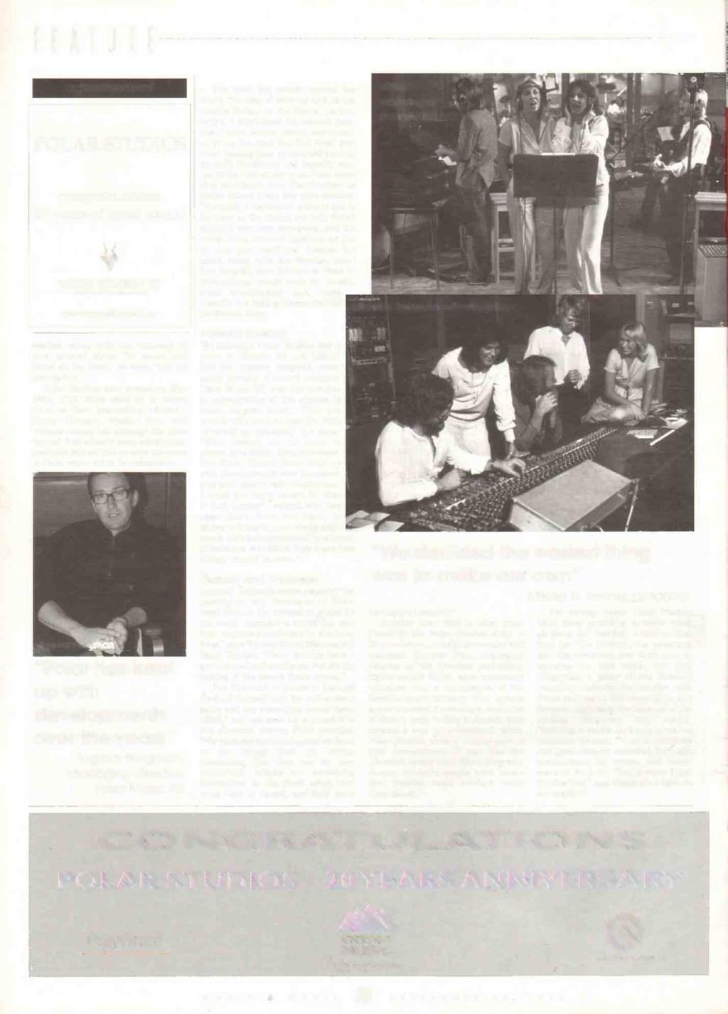 FEATURE advertisement POLAR STUDIOS congratulations 20 years of great sound GAZELL RECOMJ AD RECORDINGS OF FINE MUSIC SINCE 1999 www.gazellmusic.