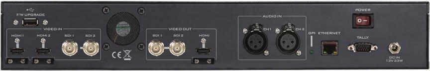 The SE-700 also includes Chroma key, Luma key, downstream keying, PIP and multiple user settings. Also included are two balanced XLR audio inputs for connecting an external audio mixer.